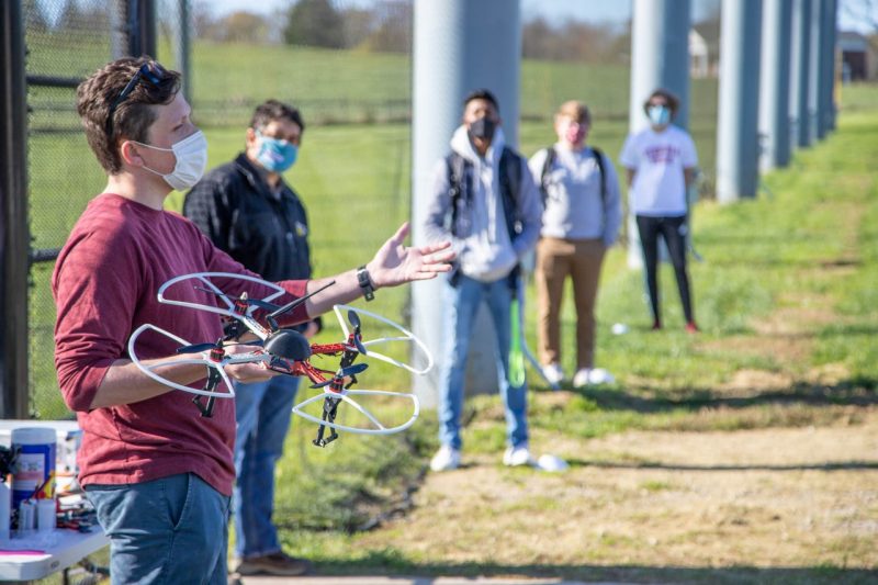 Students in the Virginia Tech Drone Park 